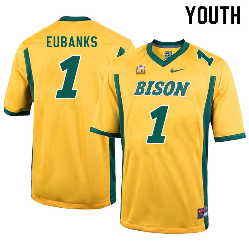 Youth #1 Courtney Eubanks North Dakota State Bison College Football Jerseys Sale-Yellow - Click Image to Close